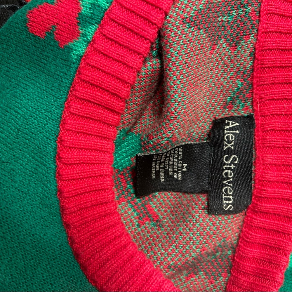 Ugly Christmas Sweater Chihuahua Sombrero Cactus Red Green Alex Stevens Size M - Picture 3 of 4